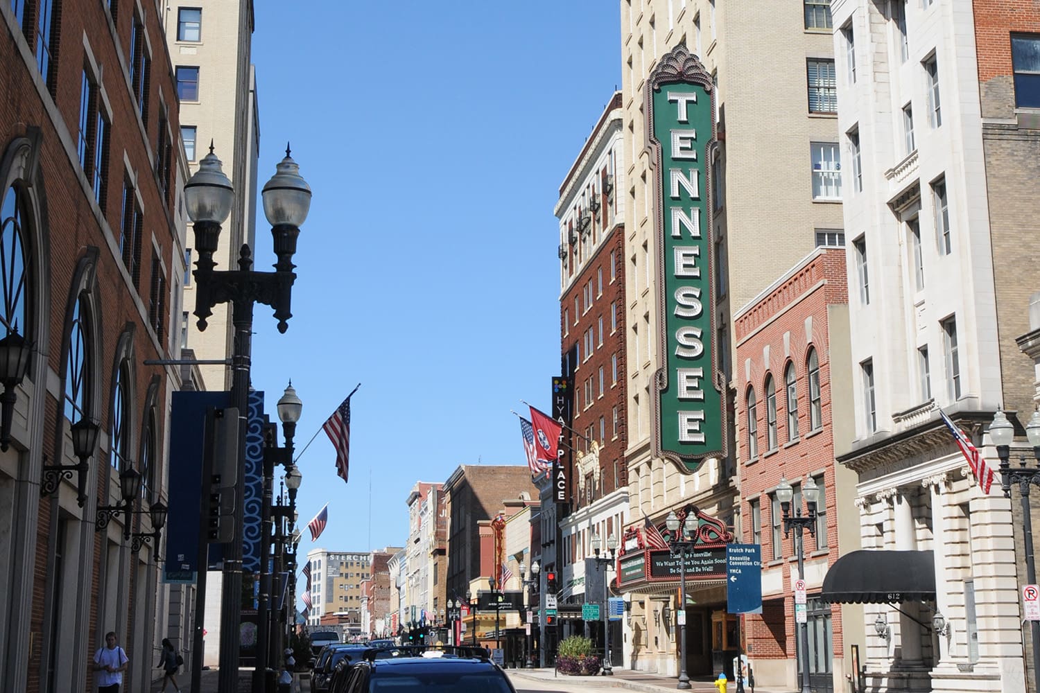 Tennessee Theatre sign in downtown Knoxville